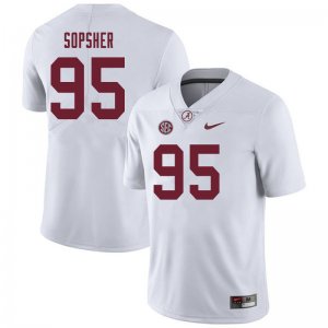NCAA Men's Alabama Crimson Tide #95 Ishmael Sopsher Stitched College 2019 Nike Authentic White Football Jersey EH17T17IU